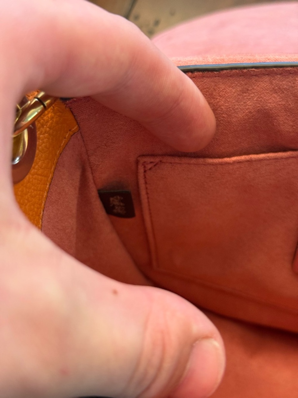 Coach Colorblock Pebbled Leather Shoulder Bag USED - Picture 11 of 14